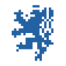 Znak modrého, pixelového, českého lva na bílém pozadí reprezentující logo Portálu občana.